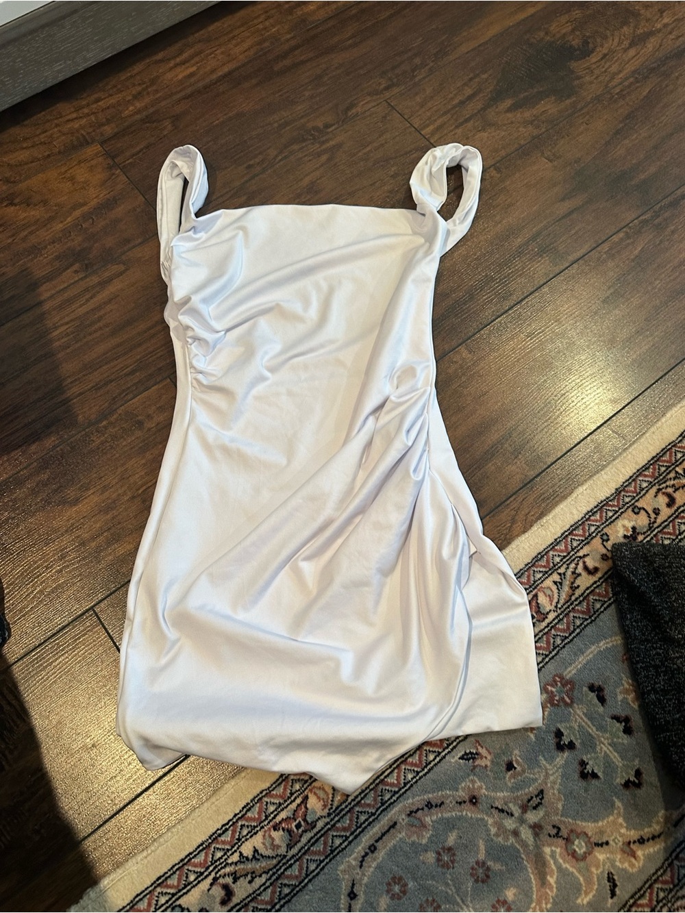White Ruched Sleeveless Bodycon Slip Dress